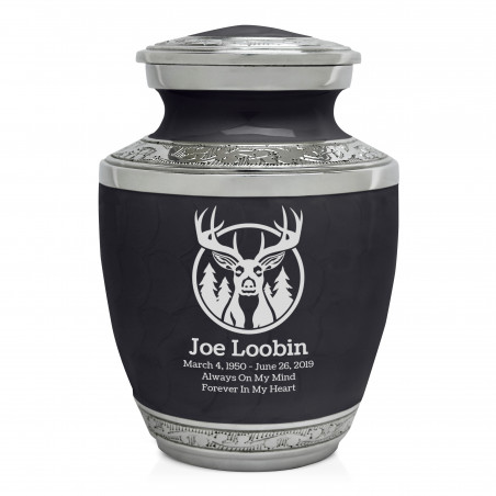 Deer Landscape Sharing Urn - Ebony Black