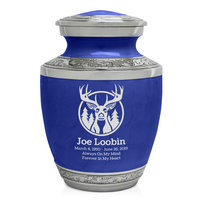 Deer Landscape Sharing Urn - Royal Blue