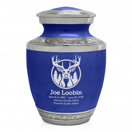 Deer Landscape Sharing Urn - Royal Blue