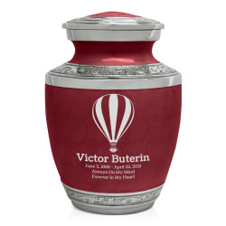 Hot Air Balloon Sharing Urn - Rose Red