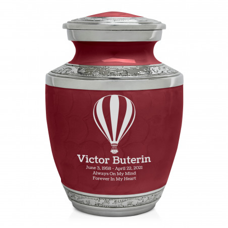 Hot Air Balloon Sharing Urn - Rose Red