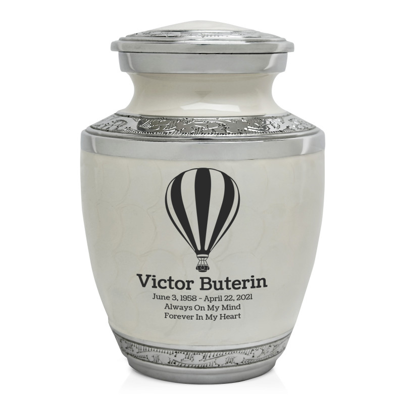 Hot Air Balloon Sharing Urn - Radiant White