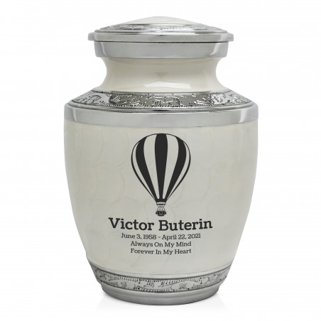 Hot Air Balloon Sharing Urn - Radiant White