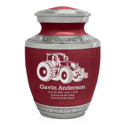 Modern Tractor Sharing Urn - Rose Red