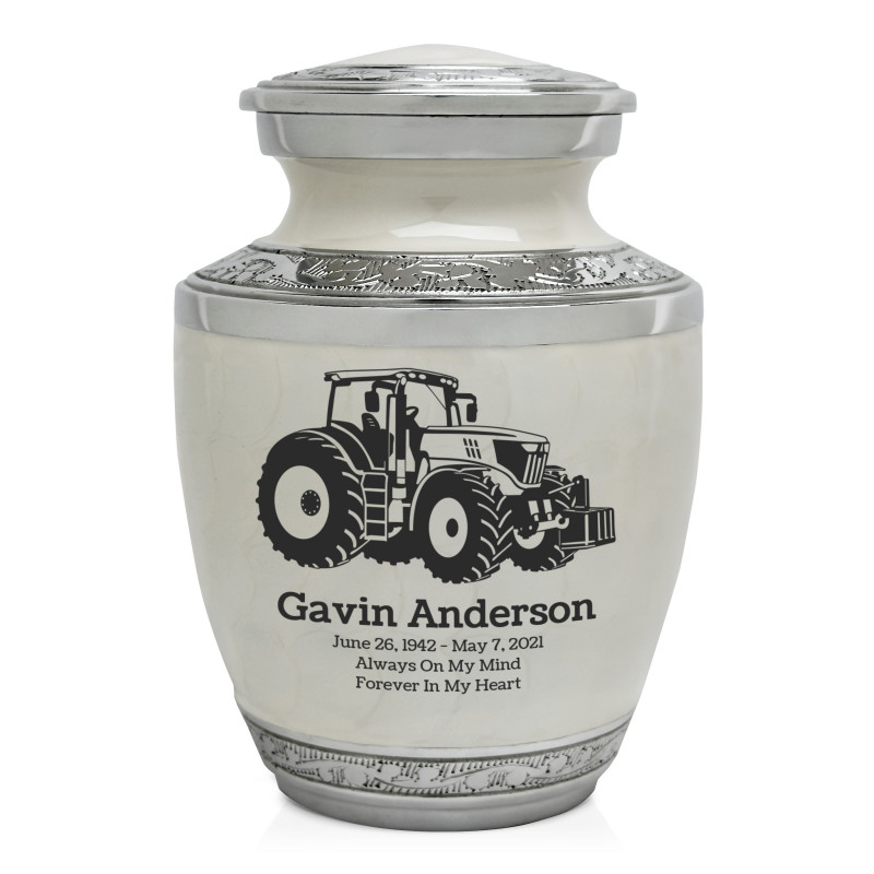 Modern Tractor Sharing Urn - Radiant White