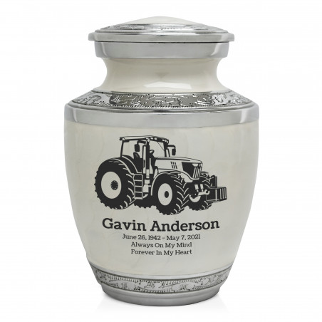 Modern Tractor Sharing Urn - Radiant White