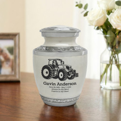 Modern Tractor Sharing Urn - Radiant White