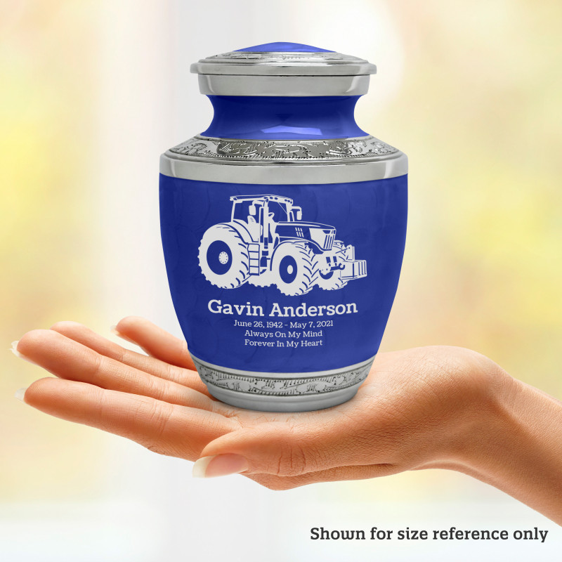 Modern Tractor Sharing Urn - Royal Blue