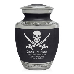 Pirate Skull Sharing Urn - Ebony Black