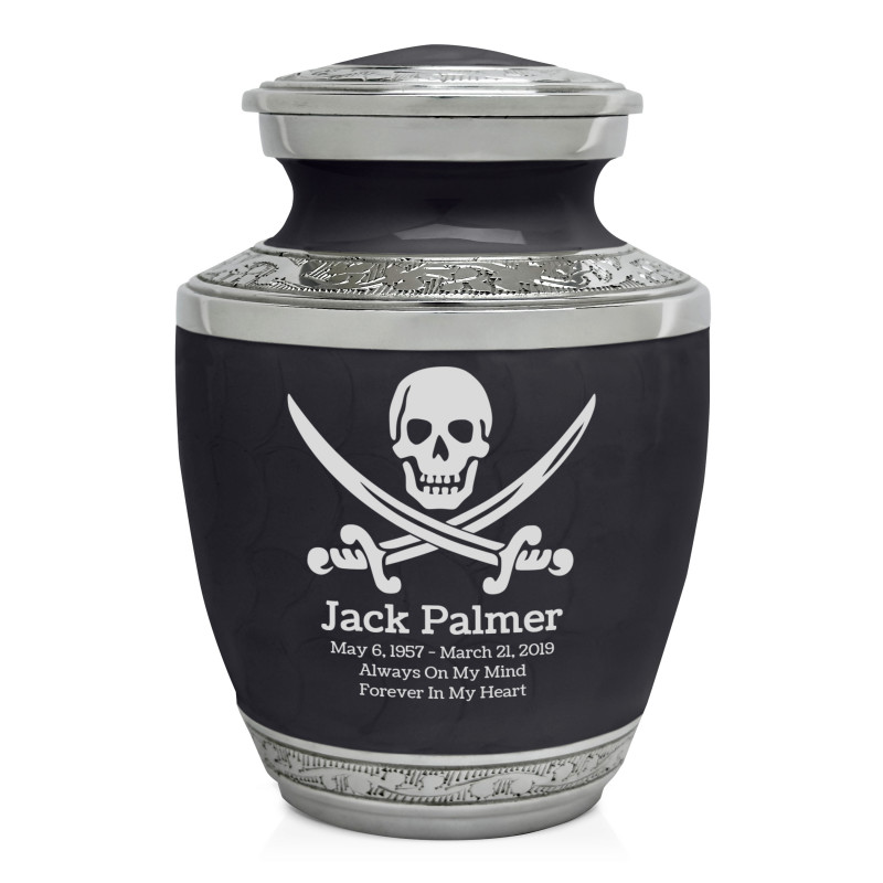 Pirate Skull Sharing Urn - Ebony Black
