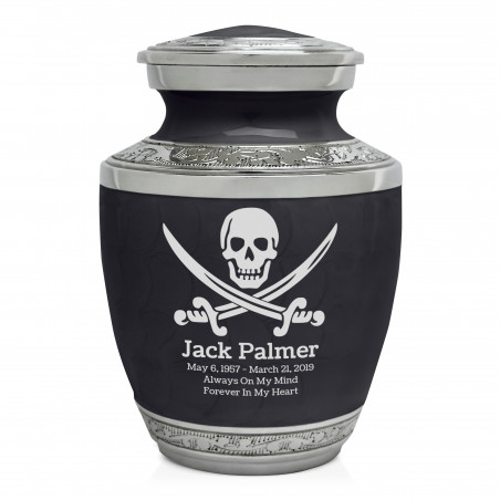 Pirate Skull Sharing Urn - Ebony Black