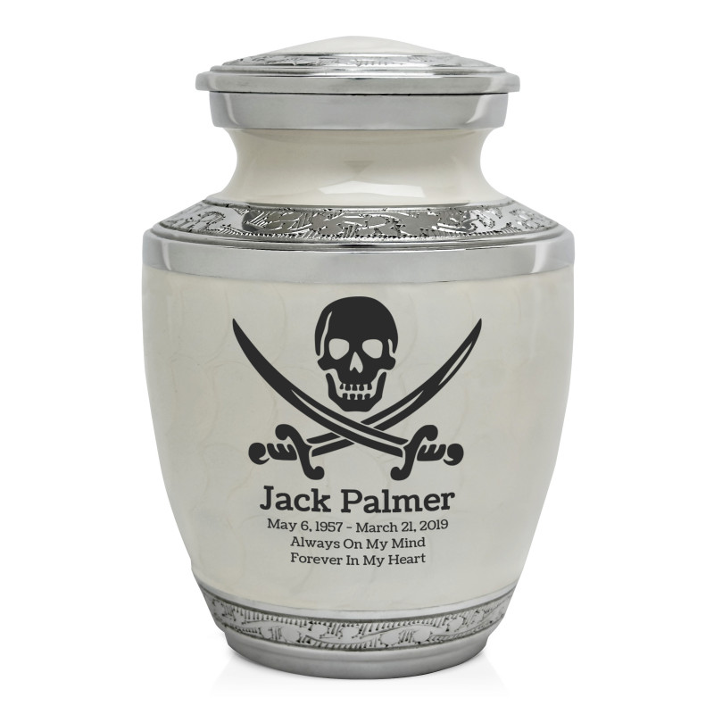 Pirate Skull Sharing Urn - Radiant White