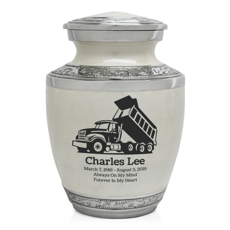 Dump Truck Sharing Urn - Radiant White