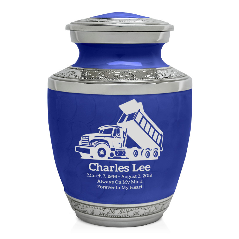 Dump Truck Sharing Urn - Royal Blue