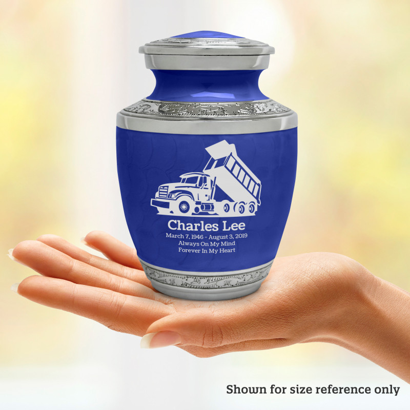 Dump Truck Sharing Urn - Royal Blue