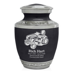 Riding Lawn Mower Sharing Urn - Ebony Black