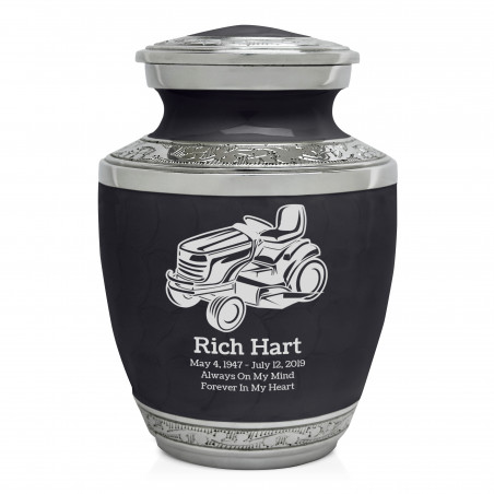 Riding Lawn Mower Sharing Urn - Ebony Black