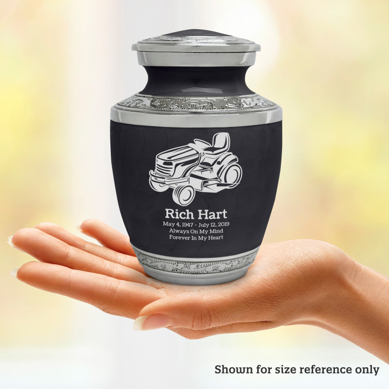 Riding Lawn Mower Sharing Urn - Ebony Black