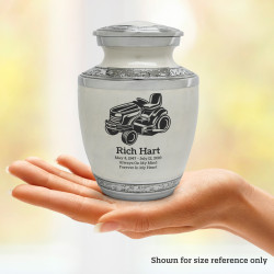 Riding Lawn Mower Sharing Urn - Radiant White