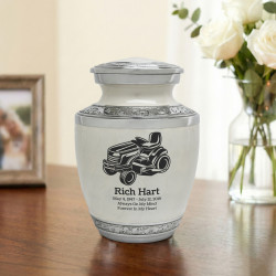 Riding Lawn Mower Sharing Urn - Radiant White
