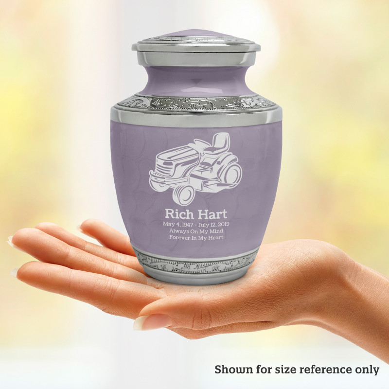 Riding Lawn Mower Sharing Urn - Regal Purple