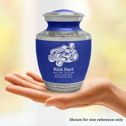 Riding Lawn Mower Sharing Urn - Royal Blue