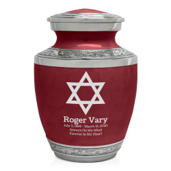 Star of David Sharing Urn - Rose Red