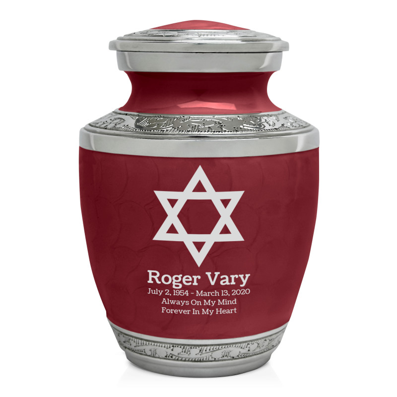 Star of David Sharing Urn - Rose Red