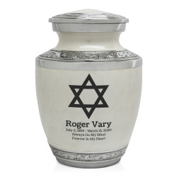 Star of David Sharing Urn - Radiant White