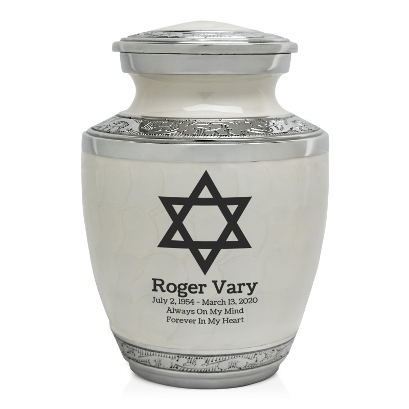 Star of David Sharing Urn - Radiant White