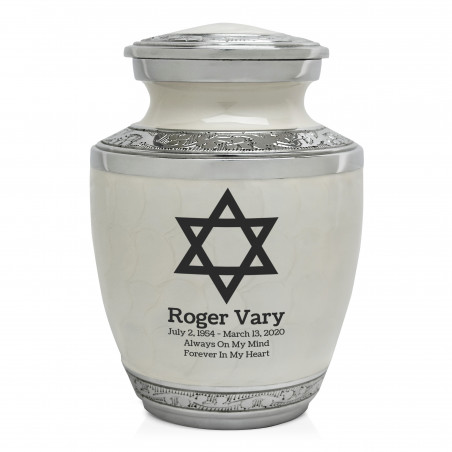 Star of David Sharing Urn - Radiant White