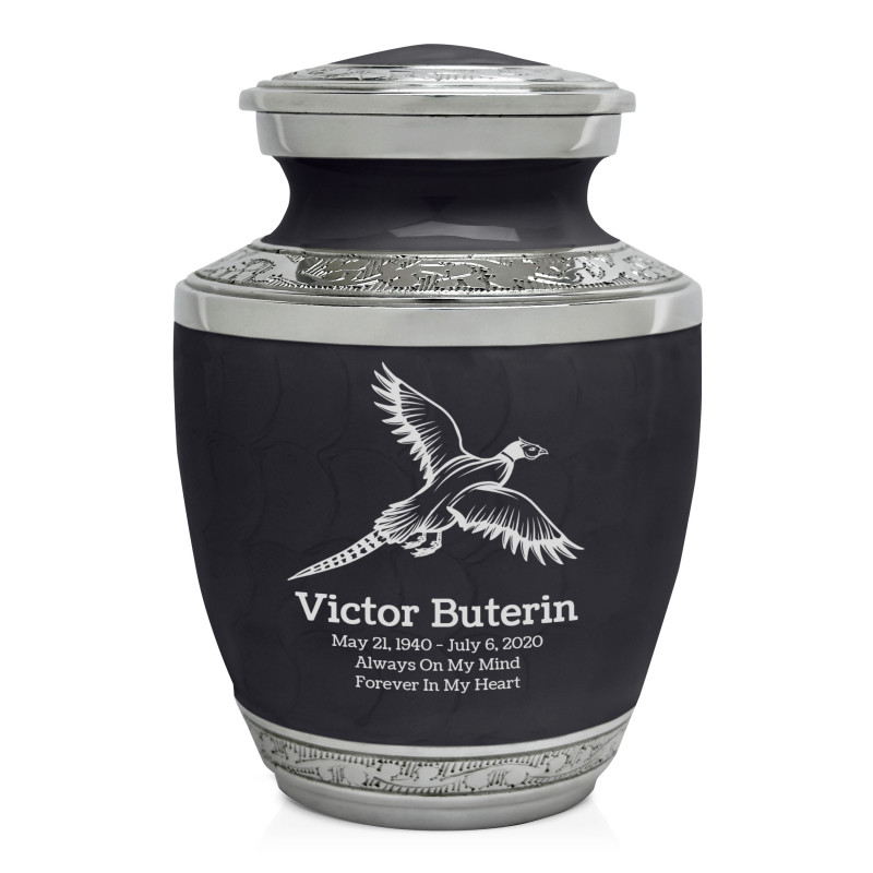 Pheasant Sharing Urn - Ebony Black
