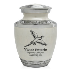 Pheasant Sharing Urn - Radiant White