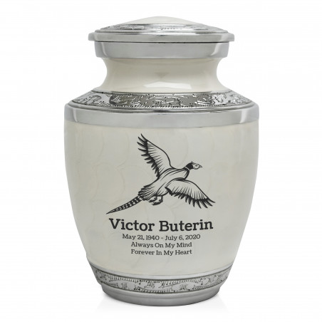 Pheasant Sharing Urn - Radiant White