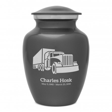 Semi Truck Sharing Urn - Gunmetal Gray