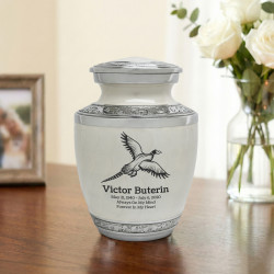 Pheasant Sharing Urn - Radiant White