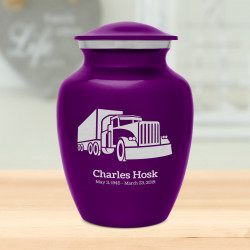 Semi Truck Sharing Urn - Purple Luster