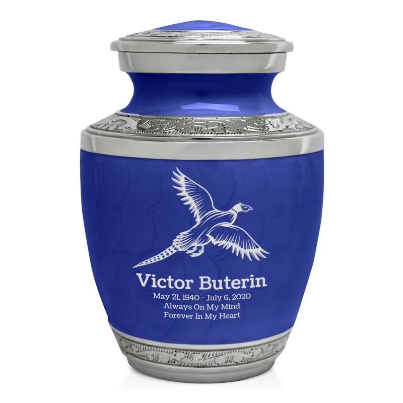 Pheasant Sharing Urn - Royal Blue