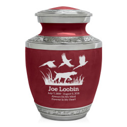 Hunting Dog Sharing Urn - Rose Red