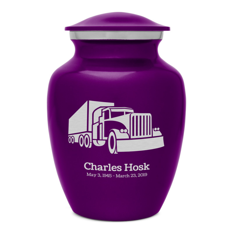 Semi Truck Sharing Urn - Purple Luster