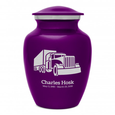 Semi Truck Sharing Urn - Purple Luster