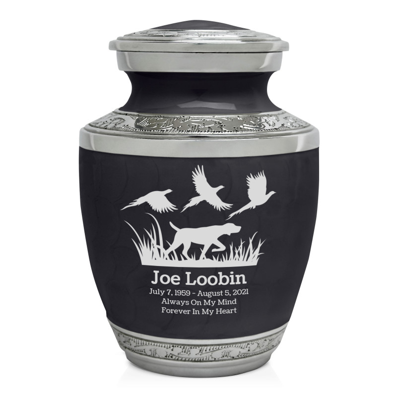 Hunting Dog Sharing Urn - Ebony Black