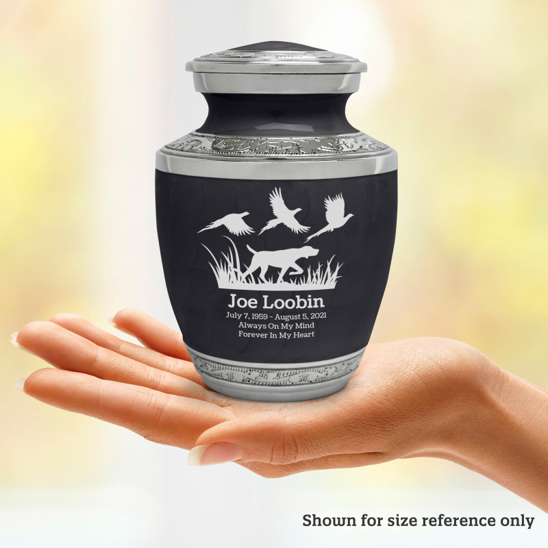 Hunting Dog Sharing Urn - Ebony Black