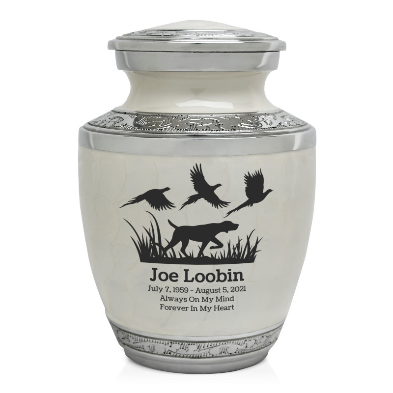 Hunting Dog Sharing Urn - Radiant White