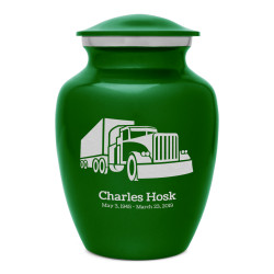 Semi Truck Sharing Urn - Shamrock Green