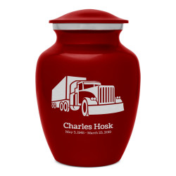 Semi Truck Sharing Urn - Ruby Red