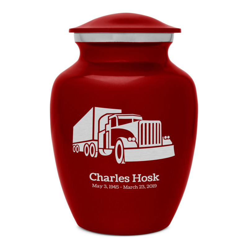 Semi Truck Sharing Urn - Ruby Red