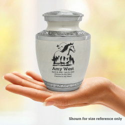 Horse Landscape Sharing Urn - Radiant White