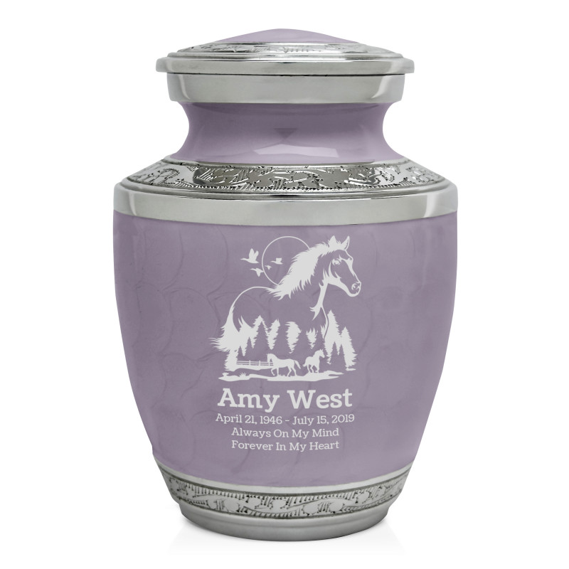 Horse Landscape Sharing Urn - Regal Purple