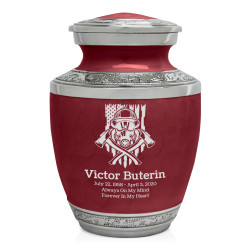 Patriotic Firefighter Sharing Urn - Rose Red
